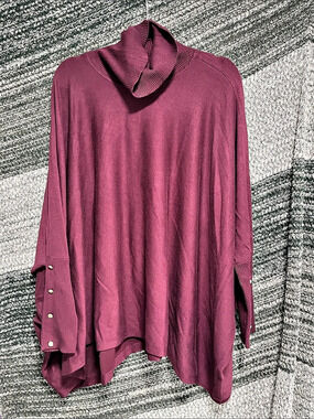 JM Collection Core Sweater Cowl Neck Sweater in Purple XL NWT